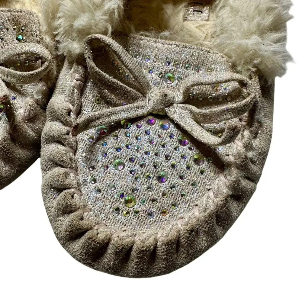 Kelly & Katie Girls Sparkly Flats Rhinestone Bow Shoes Princesscore